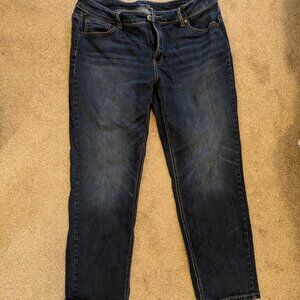 Time and Tru Straight Leg Jeans Size 18 Dark Wash Stretch Denim